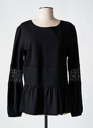 Blouse col rond manches longues noir TWINSET femme