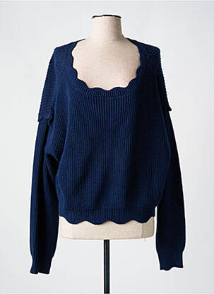 Pull coupe cintrée manches longues bleu TWINSET femme