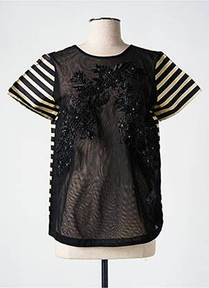 T-shirt coupe droite manches courtes noir TWINSET femme