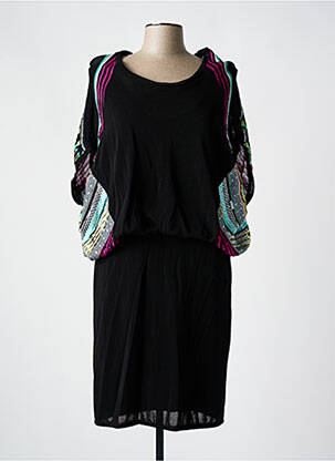 Robe mi-longue manches courtes manches courtes noir CHACOK femme