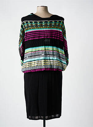 Robe mi-longue manches courtes manches courtes noir CHACOK femme