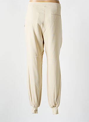 Pantalon droit fermeture zippée sous rabat boutonné taille normale beige TWINSET femme