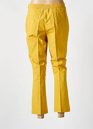 Pantalon 7/8 tissage popeline jaune TWINSET femme