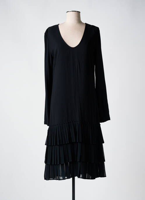 Robe mi-longue manches longues manches longues noir TWINSET femme