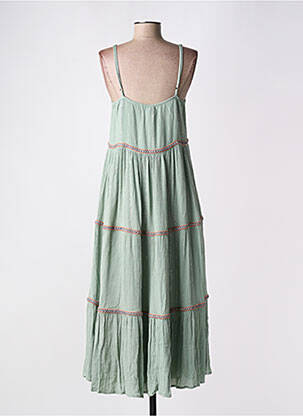 Robe longue sans manche sans manche vert YAATRA femme