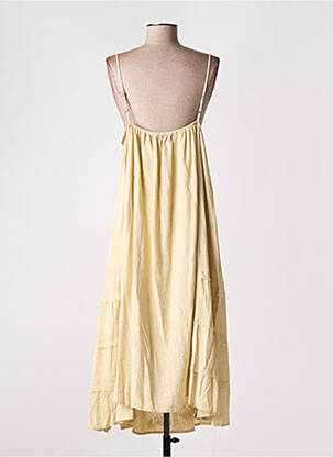 Robe longue sans manche sans manche jaune YAATRA femme