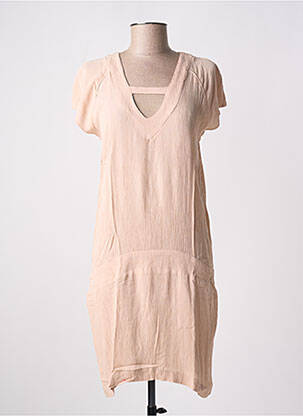 Robe mi-longue manches courtes manches courtes rose PINK P femme