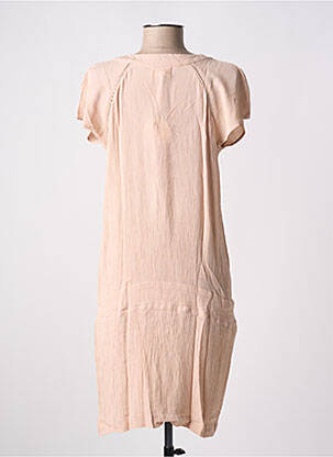 Robe mi-longue manches courtes manches courtes rose PINK P femme