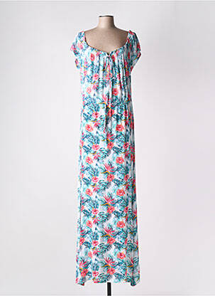 Robe longue manches courtes manches courtes bleu PROMISE femme