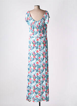 Robe longue manches courtes manches courtes bleu PROMISE femme