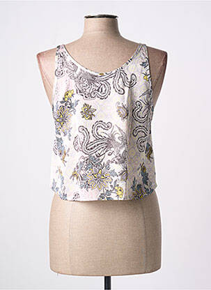 Top coupe cintrée sans manche beige SKINY femme