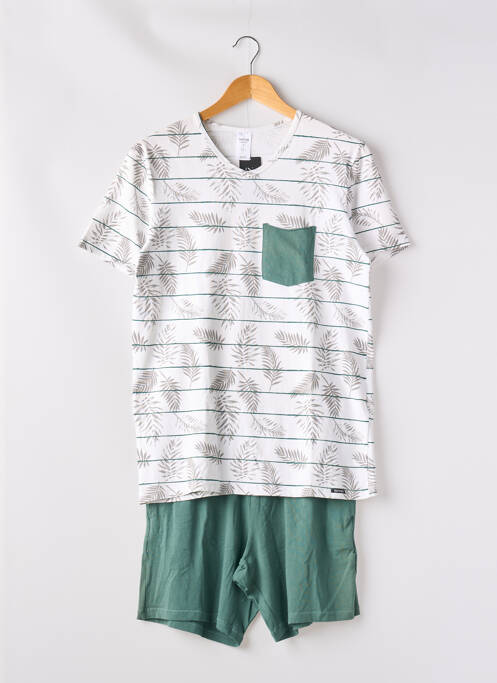 Pyjashort vert SKINY pour homme