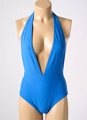 Maillot de bain 1 pièce bretelles élastiquées ajustables bleu SEGNI D'ACQUA CALVI femme