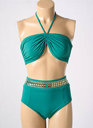 Maillot de bain 2 pièces haut bandeau haut bandeau vert SEGNI D'ACQUA CALVI femme