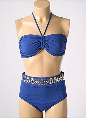 Maillot de bain 2 pièces haut bandeau haut bandeau bleu SEGNI D'ACQUA CALVI femme