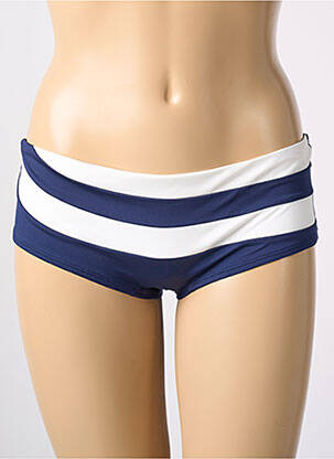 Bas de maillot de bain imprimé rayures shorty bleu HUIT femme