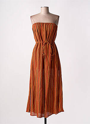 Robe longue sans manche sans manche orange FAITHFULL THE BRAND femme
