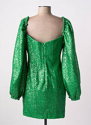 Robe courte fermeture zippée au dos manches longues vert MY BEST FRIENDS femme