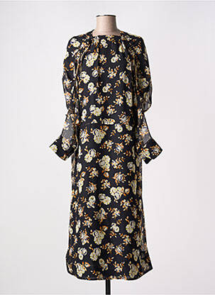 Robe longue manches longues manches longues noir VICTORIA BECKHAM femme