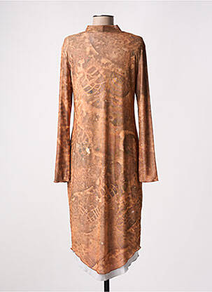 Robe longue manches longues manches longues marron SERAPIS femme