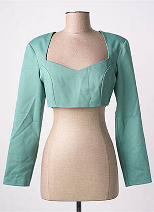 Top coupe cintrée manches longues vert SELMACILEK femme