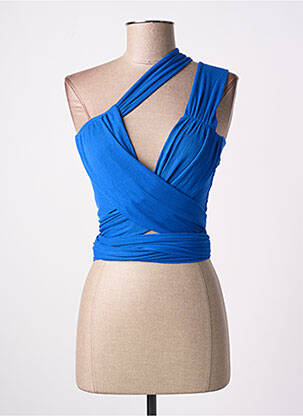 Top stretch sans manche bleu LAMA JOUNI femme