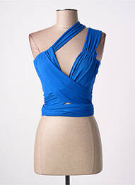 Top stretch sans manche bleu LAMA JOUNI femme