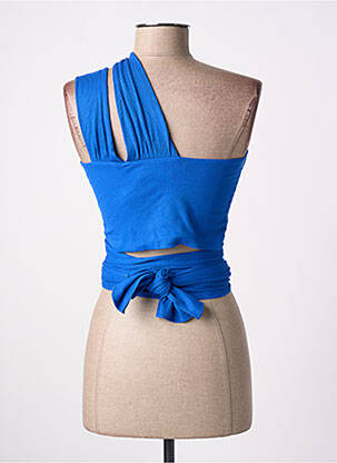 Top stretch sans manche bleu LAMA JOUNI femme