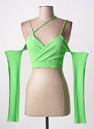 Top stretch manches longues vert LAMA JOUNI femme