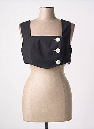 Top tissage crêpe sans manche noir SALUT BEAUTÉ femme