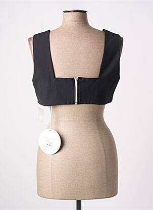 Top tissage crêpe sans manche noir SALUT BEAUTÉ femme