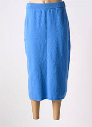 Jupe mi-longue stretch bleu NANUSHKA femme