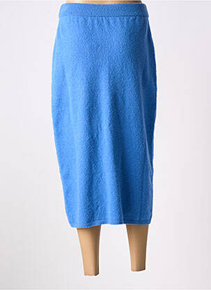 Jupe mi-longue coupe droite bleu NANUSHKA femme