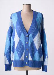 Gilet manches longues resserrée sur le bas bleu GAUDI femme