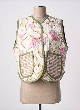 Gilet sans manche poches beige DIXIE femme