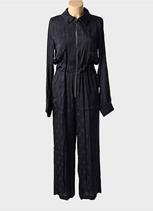 Combi-pantalon col chemisier manches longues noir BRAND UNIQUE femme
