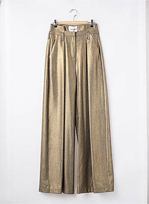 Pantalon flare fermeture zippée sous rabat avec crochet or BRAND UNIQUE femme