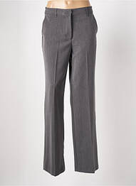 Pantalon droit fermeture zippée sous rabat avec crochet gris DIXIE femme