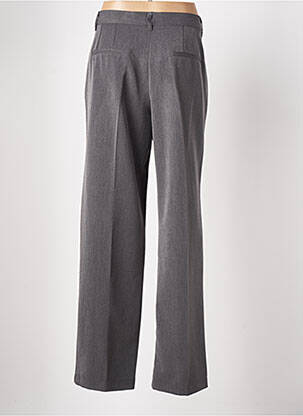 Pantalon droit fermeture zippée sous rabat avec crochet gris DIXIE femme