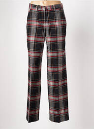 Pantalon droit fermeture zippée sous rabat avec crochet noir DIXIE femme