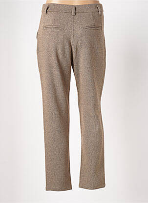 Pantalon droit fermeture zippée sous rabat boutonné beige BRAND UNIQUE femme