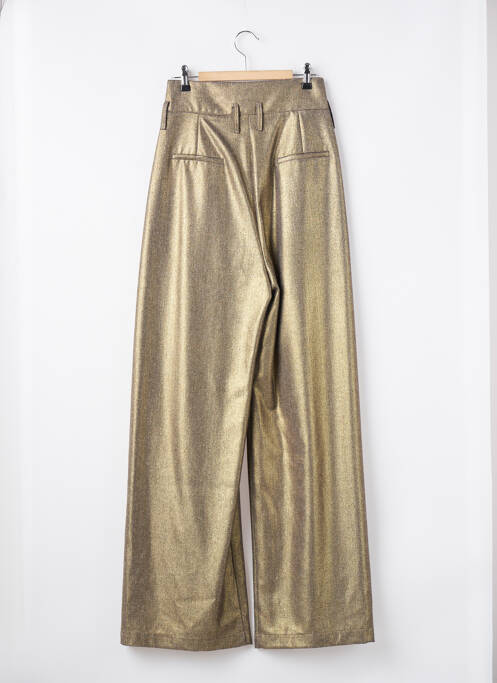 Pantalon flare fermeture zippée sous rabat avec crochet or BRAND UNIQUE femme
