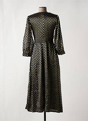 Robe mi-longue manches longues manches longues noir WHITE STUFF femme