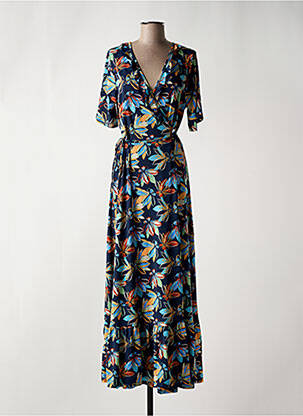 Robe longue manches courtes manches courtes bleu MD'M femme