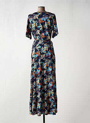 Robe longue manches courtes manches courtes bleu MD'M femme