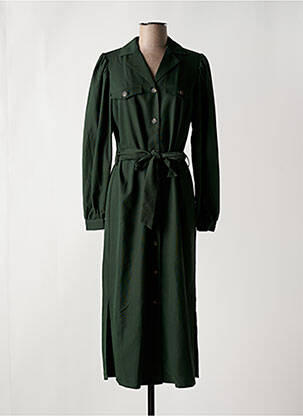 Robe longue manches longues manches longues vert MINIMUM femme