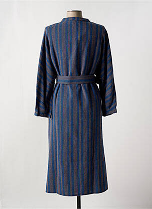 Robe mi-longue manches longues manches longues bleu MOMENT femme