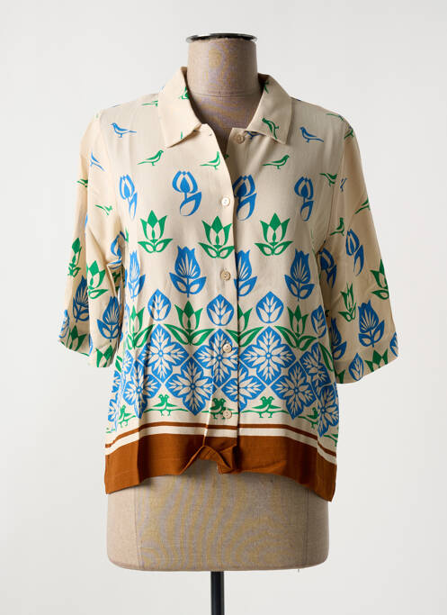 Chemisier manches courtes manches courtes beige NICE THINGS femme