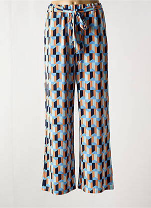 Pantalon large tissage popeline bleu MD'M femme