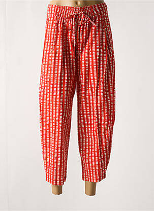 Pantalon large tissage popeline taille normale rouge KALI YOG femme